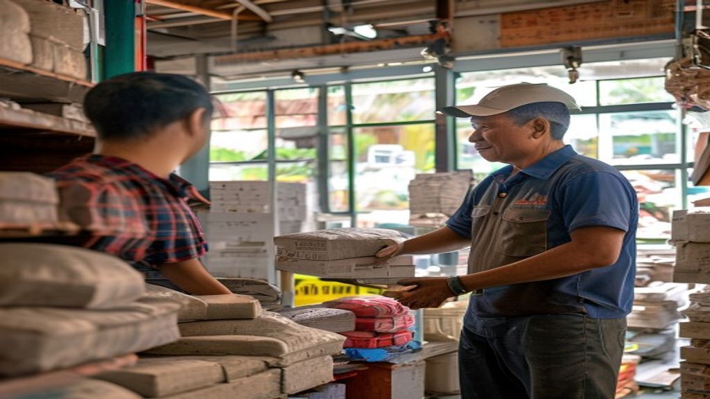 Toko bahan bangunan di Karawang menampilkan beragam produk konstruksi berkualitas untuk renovasi rumah.